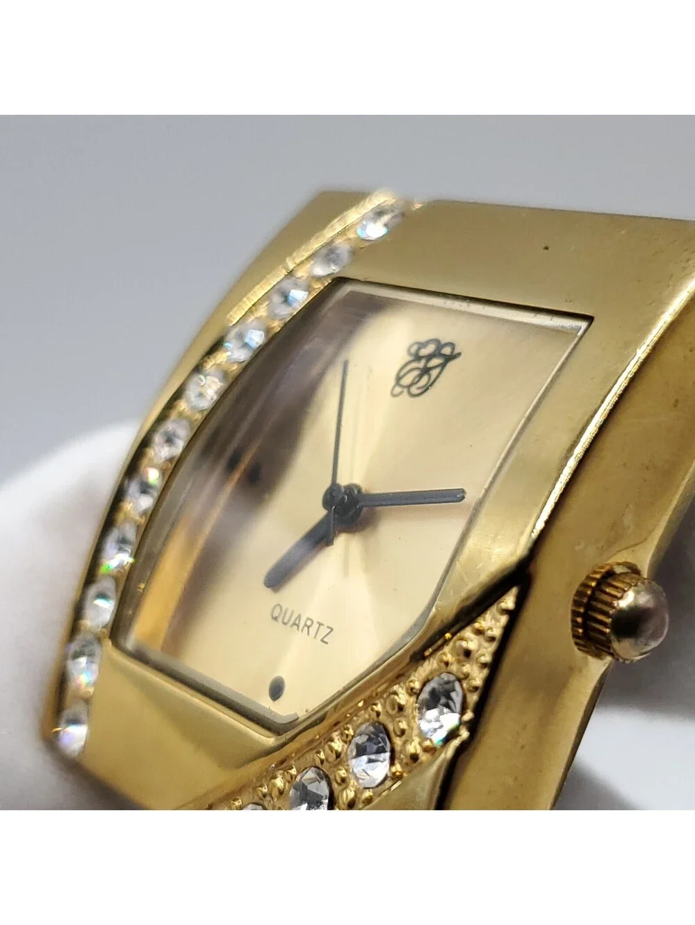 Elizabeth Taylor Quartz Womens Watch 29mm Square Gold Tone New Battery